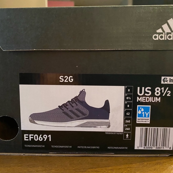 BRAND NEW - NEVER WORN! Adidas S2G Spikeless Golf Shoes - Men (Size 8.5M) main image 5